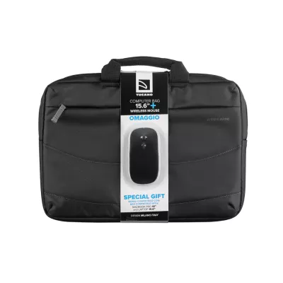 Сумка Tucano Idea 15.6", чорна + бездротова миша (BU-BIDEA-WM)