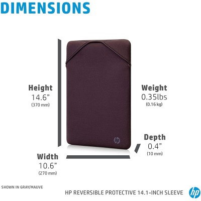 Чохол для ноутбука HP, Protective Reversible, 14", неопрен, сірий/ліловий (2F2L6AA)