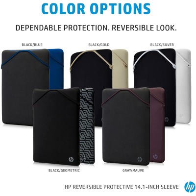 Чохол для ноутбука HP, Protective Reversible, 14", неопрен, сірий/ліловий (2F2L6AA)