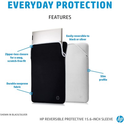 Чохол для ноутбука HP, Reversible Protective, 15", неопрен, чорний/сірий (2F2K5AA)