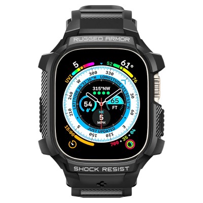 Чохол та ремінець 2в1 Spigen для Apple Watch Ultra 49mm, Rugged Armor Pro, Black (ACS05460)