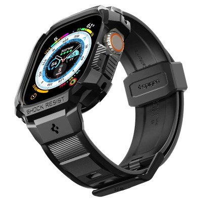Чохол та ремінець 2в1 Spigen для Apple Watch Ultra 49mm, Rugged Armor Pro, Black (ACS05460)