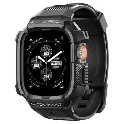 Чохол та ремінець 2в1 Spigen для Apple Watch Ultra 49mm, Rugged Armor Pro, Black (ACS05460)