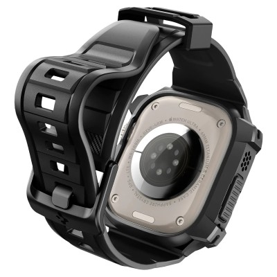 Чохол та ремінець 2в1 Spigen для Apple Watch Ultra 49mm, Rugged Armor Pro, Black (ACS05460)