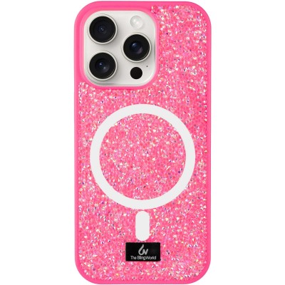TPU чохол Bling World Rock Diamond with MagSafe для Apple iPhone 15 Pro Max (6.7") Rose