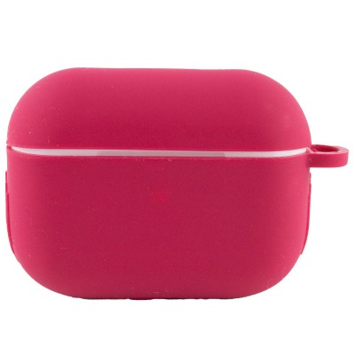 Силиконовый футляр New с карабином для наушников Airpods Pro Красный / Rose Red