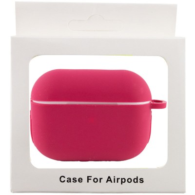 Силиконовый футляр New с карабином для наушников Airpods Pro Красный / Rose Red