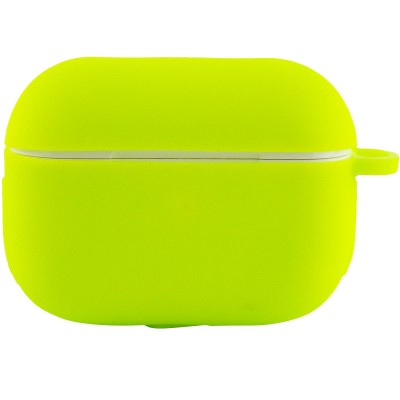 Силиконовый футляр New с карабином для наушников Airpods Pro Салатовый / Neon green