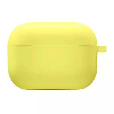 Силіконовий футляр з мікрофіброю для навушників Airpods 4 Жовтий / Bright Yellow