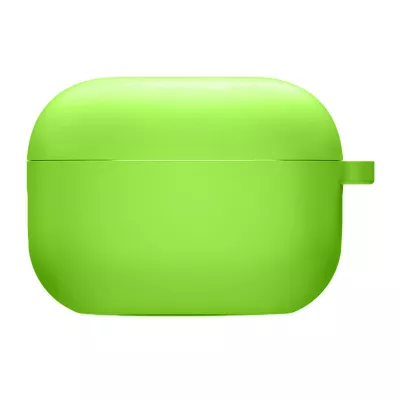 Силіконовий футляр з мікрофіброю для навушників Airpods 4 Салатовий / Neon green