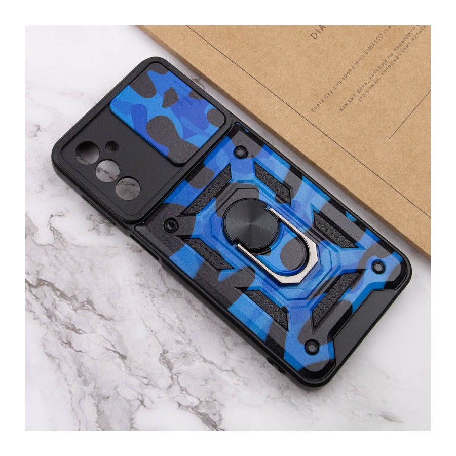 Ударопрочный чехол Camshield Serge Ring Camo для Samsung Galaxy M23 5G / M13 4G Синий / Army Blue Ударопрочный чехол Camshield Serge Ring Camo для Samsung Galaxy M23 5G / M13 4G Синий / Army Blue
