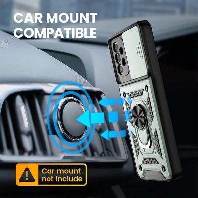 Ударопрочный чехол Camshield Serge Ring for Magnet для Samsung Galaxy A72 4G / A72 5G Зеленый