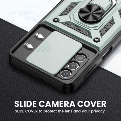 Ударопрочный чехол Camshield Serge Ring for Magnet для Samsung Galaxy A72 4G / A72 5G Зеленый
