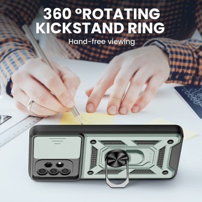 Ударопрочный чехол Camshield Serge Ring for Magnet для Samsung Galaxy A72 4G / A72 5G Зеленый