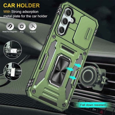 Ударостійкий чохол Camshield Army Ring для Samsung Galaxy S22 Оливковий / Army Green