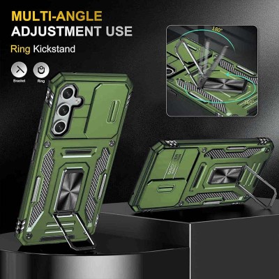 Ударостійкий чохол Camshield Army Ring для Samsung Galaxy S22 Оливковий / Army Green