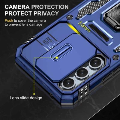Ударостійкий чохол Camshield Army Ring для Samsung Galaxy S24 FE Синій / Navy