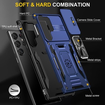 Ударостійкий чохол Camshield Army Ring для Samsung Galaxy S25 Ultra Синій / Navy