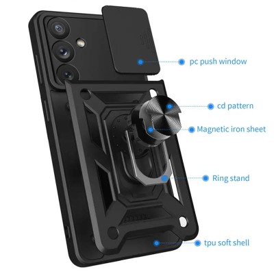 Ударостійкий чохол Camshield Serge Ring для Samsung Galaxy S23+ Чорний