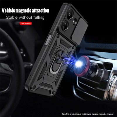 Ударостійкий чохол Camshield Serge Ring для Xiaomi Redmi 13C / Poco C65 Чорний