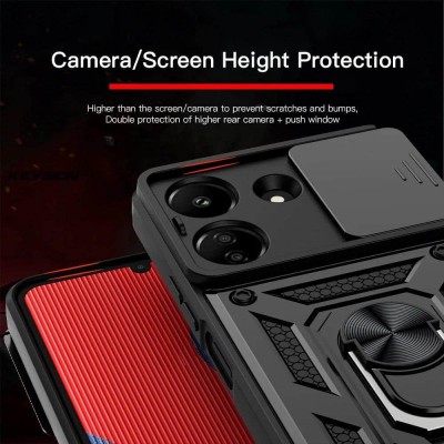 Ударостійкий чохол Camshield Serge Ring для Xiaomi Redmi 13C / Poco C65 Чорний