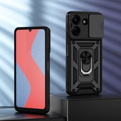 Ударостійкий чохол Camshield Serge Ring для Xiaomi Redmi 13C / Poco C65 Чорний