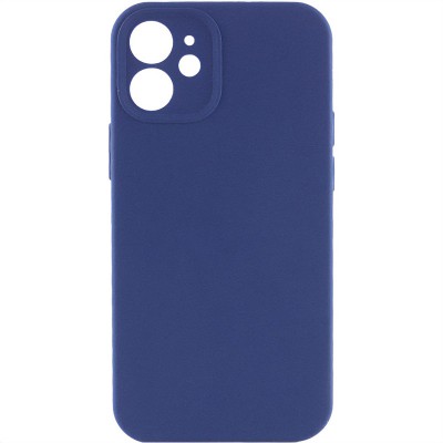 Чехол Silicone Case Full Camera Protective (AA) NO LOGO для Apple iPhone 12 (6.1") Синий / Deep navy