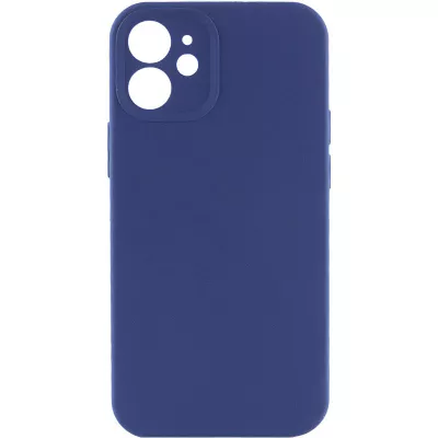 Чехол Silicone Case Full Camera Protective (AA) NO LOGO для Apple iPhone 12 (6.1") Синий / Deep navy