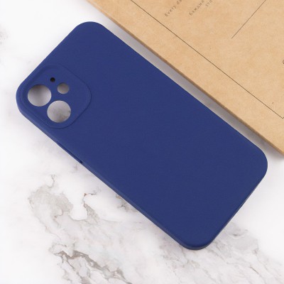 Чехол Silicone Case Full Camera Protective (AA) NO LOGO для Apple iPhone 12 (6.1") Синий / Deep navy