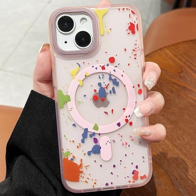 Чехол TPU+PC Flush with MagSafe для Apple iPhone 13 (6.1") Baby pink