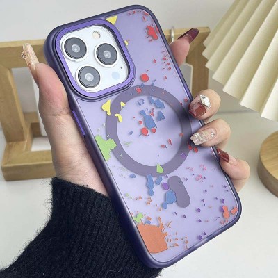 Чехол TPU+PC Flush with MagSafe для Apple iPhone 14 Pro (6.1") Dark purple