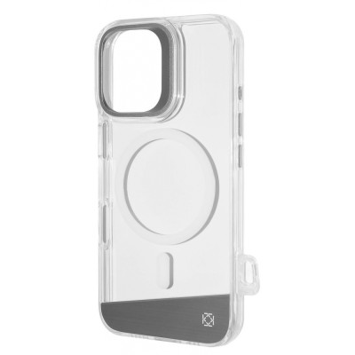 Чохол Kajsa Aluminium Shield with Magnetic Ring iPhone 16 silver