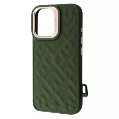Чохол Kajsa Rhombus Collection with Magnetic Ring iPhone 16 olive