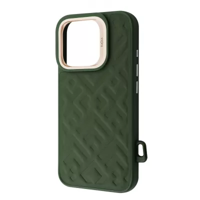 Чохол Kajsa Rhombus Collection with Magnetic Ring iPhone 16 Pro olive