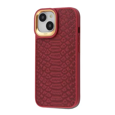 Чохол Kajsa Snake Pattern iPhone 15 burgundy