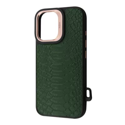 Чохол Kajsa Snake Pattern with Magnetic Ring iPhone 16 olive
