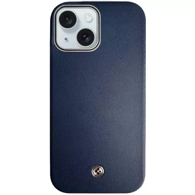 Чохол PC+Leather SGP with MagSafe для Apple iPhone 15 (6.1") Blue
