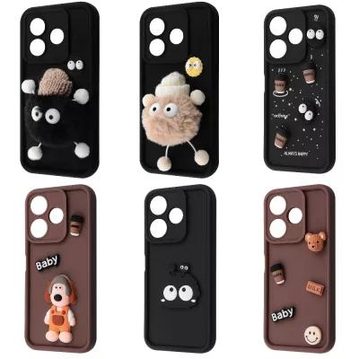 Чохол Pretty Things Case Xiaomi Redmi 13 4G/Poco M6 4G/Note 13R brown/fluffy white