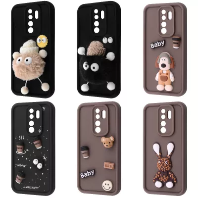 Чохол Pretty Things Case Xiaomi Redmi 9 brown/fluffy white