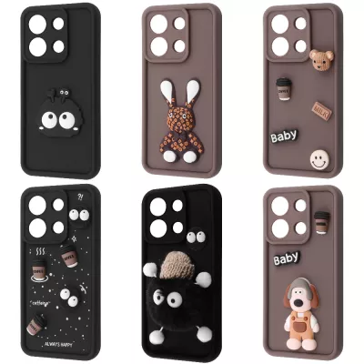 Чохол Pretty Things Case Xiaomi Redmi Note 13 4G brown/fluffy white