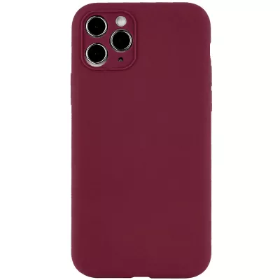 Чохол Silicone Case Full Camera Protective (AA) NO LOGO для Apple iPhone 12 Pro (6.1") Бордовий / Plum