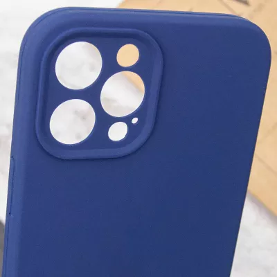 Чохол Silicone Case Full Camera Protective (AA) NO LOGO для Apple iPhone 12 Pro Max (6.7") Синій / Deep navy