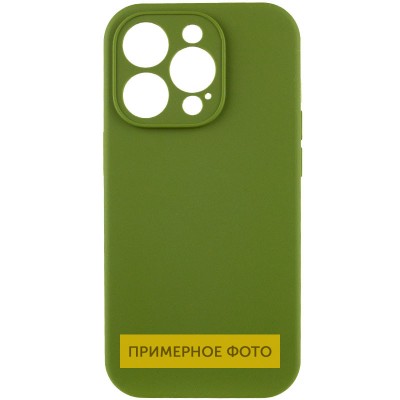 Чохол Silicone Case Full Camera Protective (AA) NO LOGO для Apple iPhone 16 (6.1") Зелений / Dark Olive