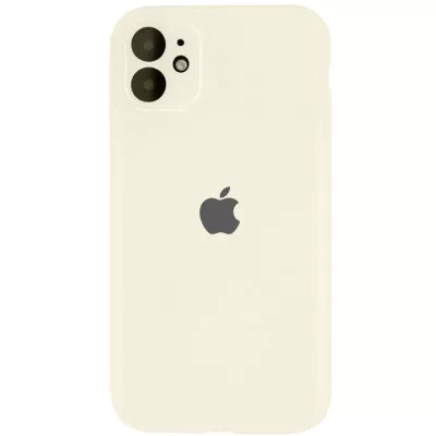 Чохол Silicone Case Full Camera Protective (AA) для Apple iPhone 12 (6.1") Бежевий / Antique White