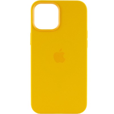 Чохол Silicone case (AAA) full with Magsafe and Animation для Apple iPhone 12 Pro / 12 (6.1") Жовтий / Sunflower