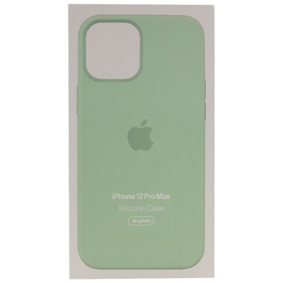 Чохол Silicone case (AAA) full with Magsafe and Animation для Apple iPhone 12 Pro Max (6.7") Зелений / Pistachio