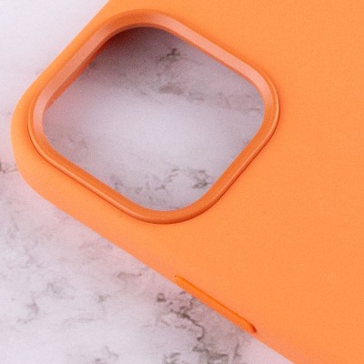 Чохол Silicone case (AAA) full with Magsafe and Animation для Apple iPhone 12 Pro Max (6.7") Помаранчевий / Kumquat