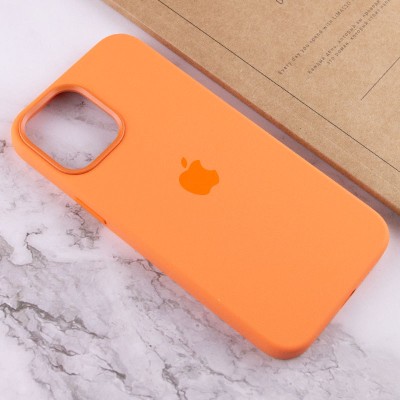 Чохол Silicone case (AAA) full with Magsafe and Animation для Apple iPhone 12 Pro Max (6.7") Помаранчевий / Kumquat