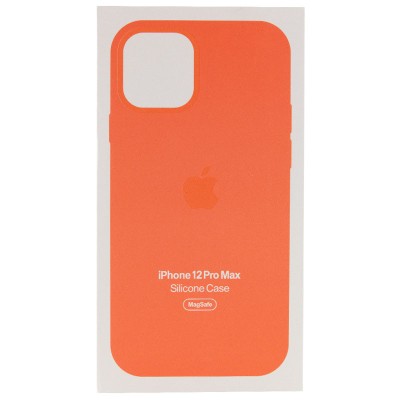 Чохол Silicone case (AAA) full with Magsafe and Animation для Apple iPhone 12 Pro Max (6.7") Помаранчевий / Pink citrus