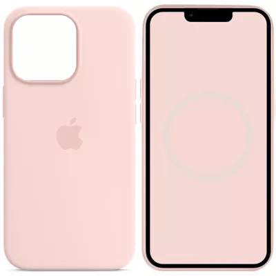 Чохол Silicone case (AAA) full with Magsafe and Animation для Apple iPhone 14 Pro (6.1") Рожевий / Chalk Pink